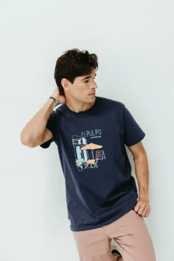 elPulpo Camiseta vintage bar Azul marino Best
