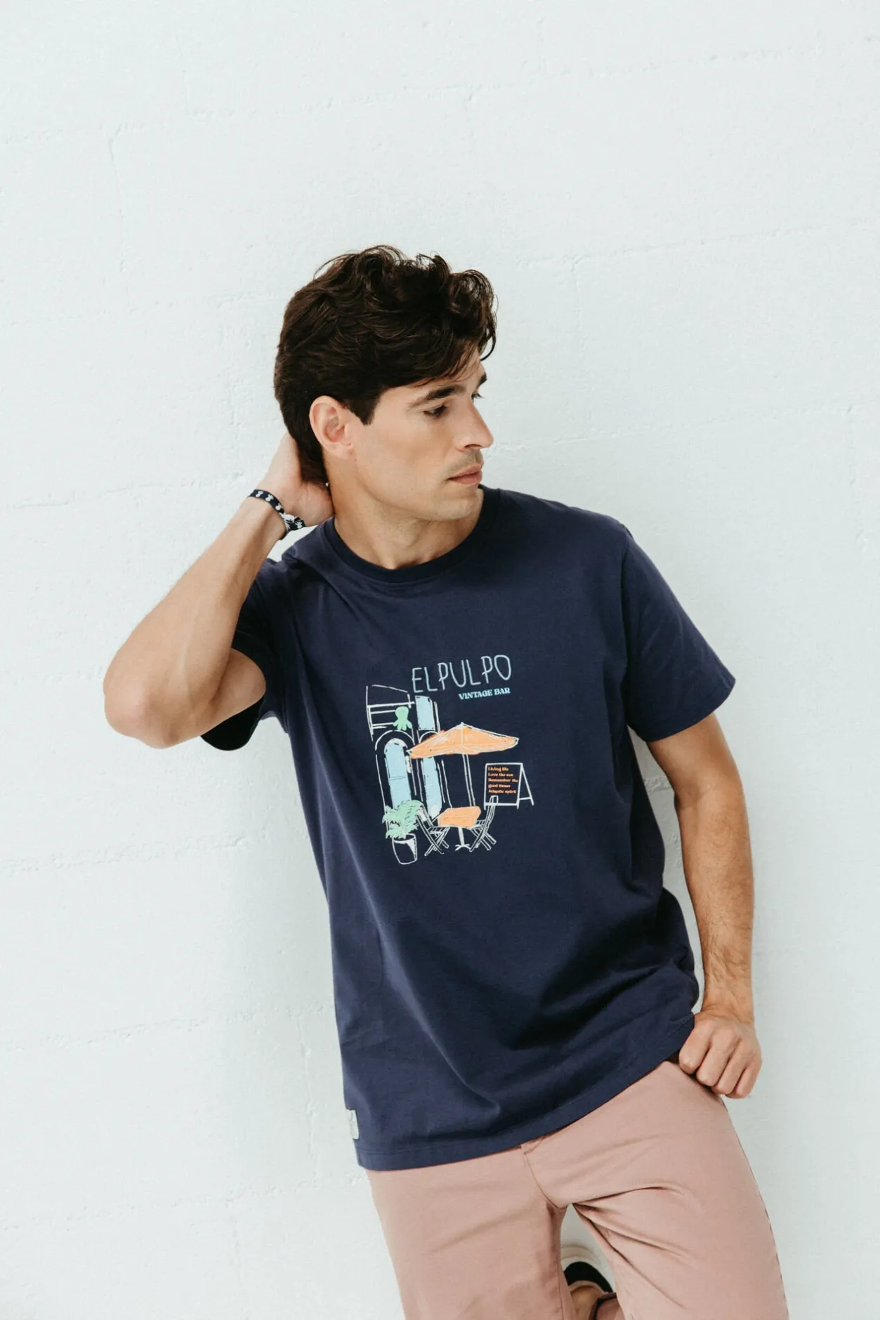 elPulpo Camiseta vintage bar Azul marino Best