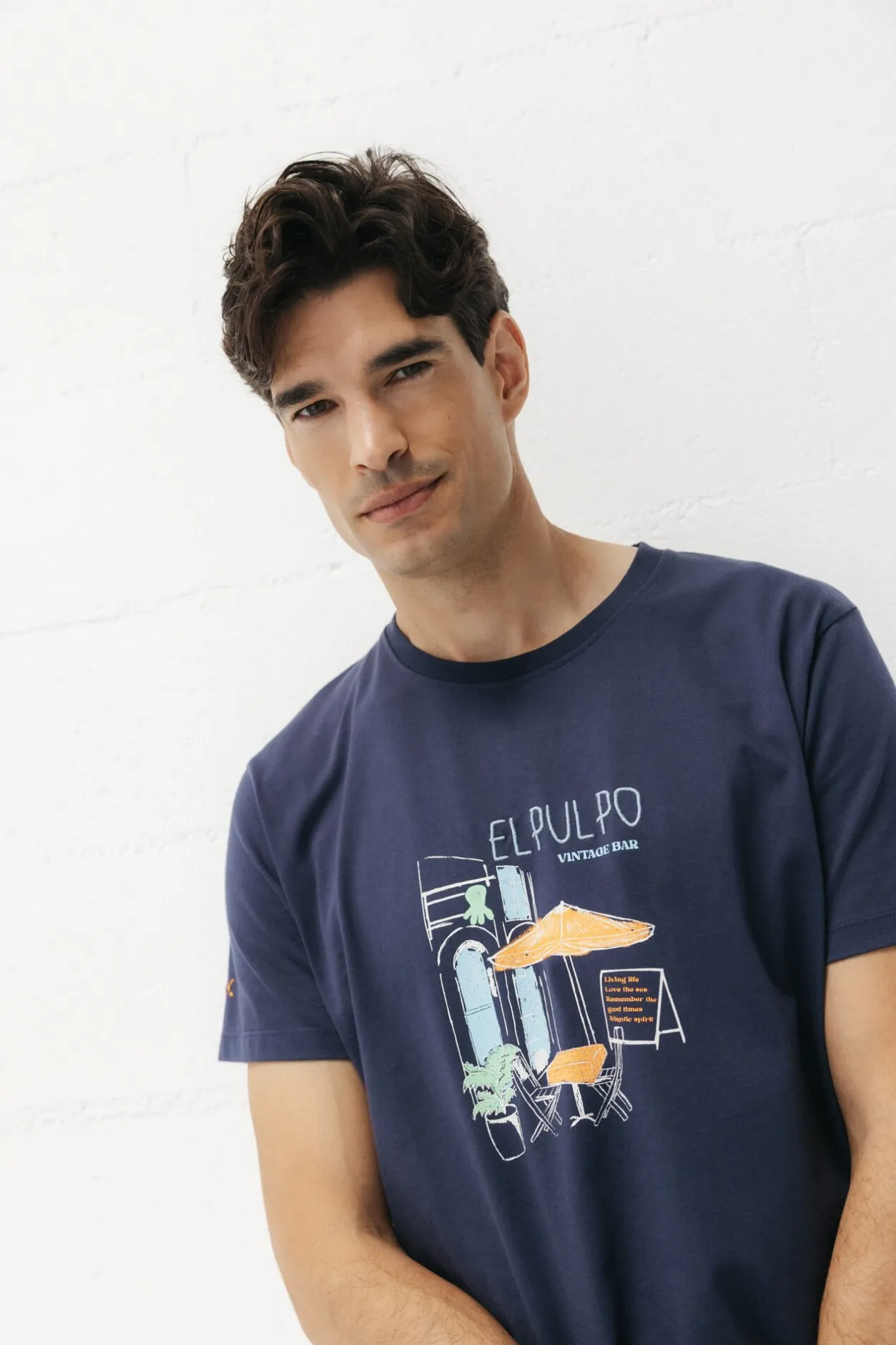 elPulpo Camiseta vintage bar Azul marino Best
