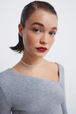 Springfield Camiseta escote asimétrico gris Outlet