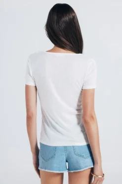 Springfield Camiseta escote crochet estampado Online