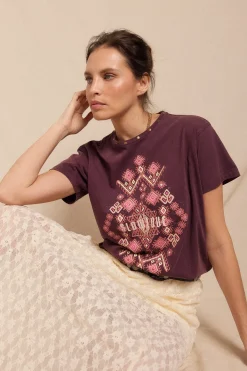 Slowlove Camiseta estampada Granate Outlet