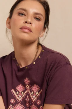 Slowlove Camiseta estampada Granate Outlet