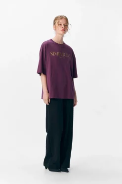 Object Camiseta estampada texto Morado Outlet