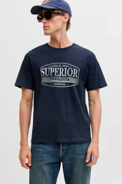 Jack & Jones Camiseta estampado frontal Azul marino Clearance