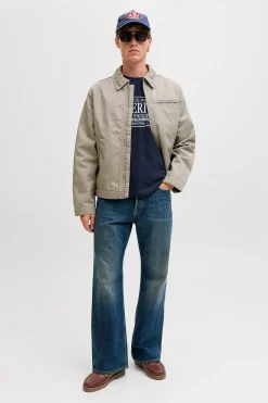 Jack & Jones Camiseta estampado frontal Azul marino Clearance