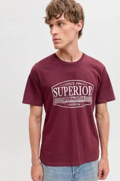 Jack & Jones Camiseta estampado frontal Vino Discount