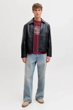 Jack & Jones Camiseta estampado frontal Vino Discount