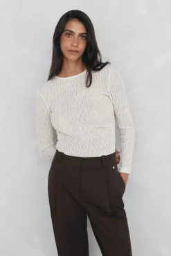 Pedro del Hierro Camiseta estructura manga larga Crudo Best