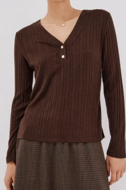 Cortefiel Camiseta estructura panadera Marr&oacute;n oscuro