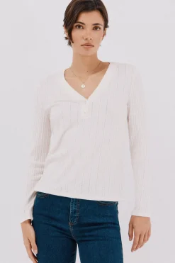 Cortefiel Camiseta estructura panadera Blanco New