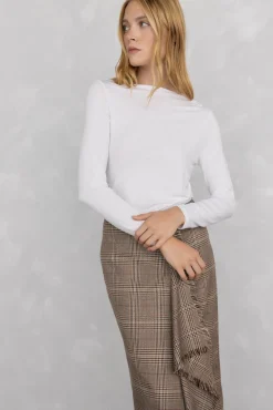 Pedro del Hierro Camiseta fluida con puños Blanco Hot