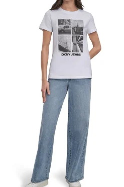 DKNY Camiseta foto blanco Clearance