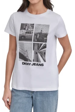 DKNY Camiseta foto blanco Clearance
