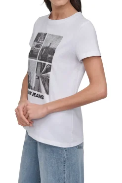 DKNY Camiseta foto blanco Clearance