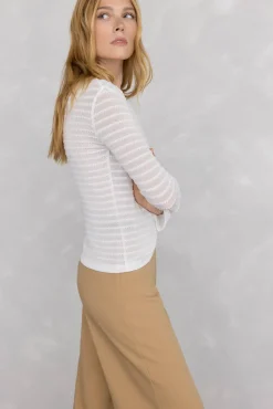 Pedro del Hierro Camiseta fruncida estructura Blanco Sale