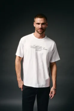 OOTO Camiseta gráfica lavada Blanco New