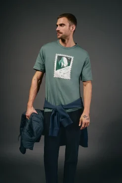 OOTO Camiseta gráfica lavada Turquesa Hot