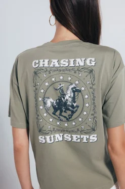 Springfield Camiseta gráfica western kaki