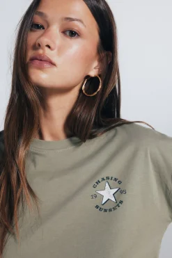 Springfield Camiseta gráfica western kaki