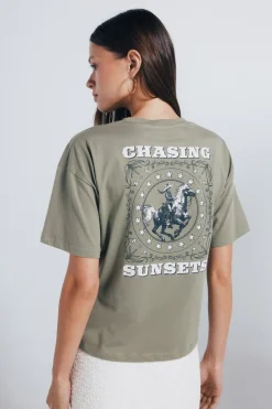 Springfield Camiseta gráfica western kaki