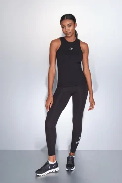 Dash and Stars Camiseta halter algodón canalé negro Outlet