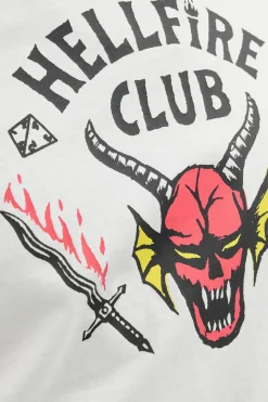 Jack & Jones Camiseta Hellfire Club blanco Hot