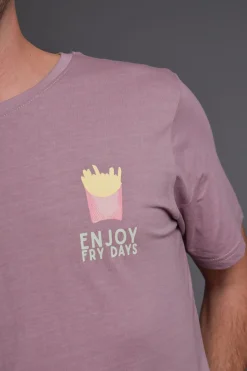 Cloking Camiseta Lavada Burdeos Fooders Rosa