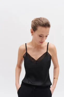 Caroll Camiseta lencera Negro Discount