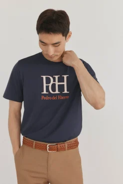 Pedro del Hierro Camiseta logo Azul New