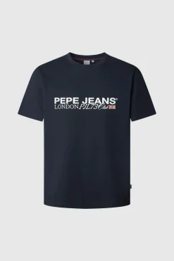 Pepe Jeans Camiseta Logo Estampado Fit Regular azul New