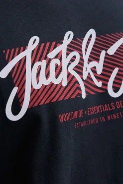 Jack & Jones PLUS Camiseta logo frontal azul Best