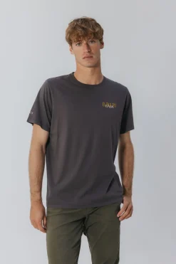 elPulpo Camiseta logo tejido Gris oscuro Clearance