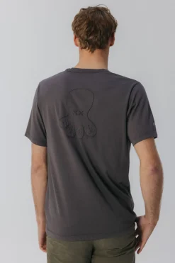 elPulpo Camiseta logo tejido Gris oscuro Clearance