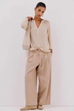 Cortefiel Camiseta lurex cuello mao Dorado