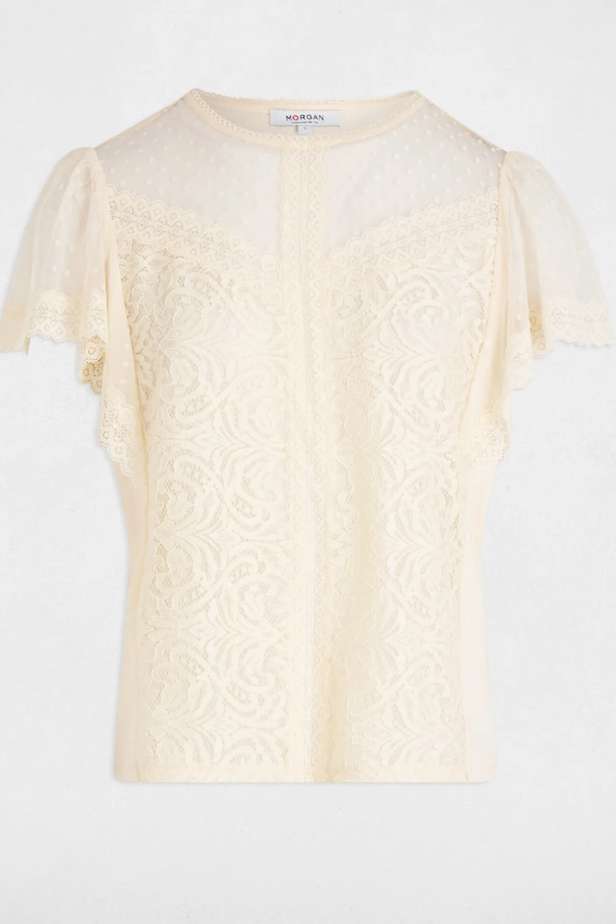 Morgan Camiseta manga corta Marfil Clearance