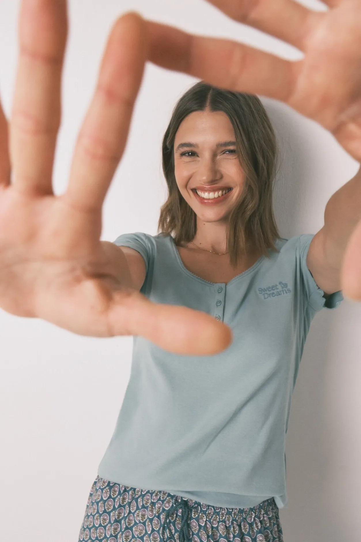 Women'secret Camiseta manga corta algodón verde Discount