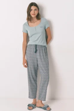 Women'secret Camiseta manga corta algodón verde Discount