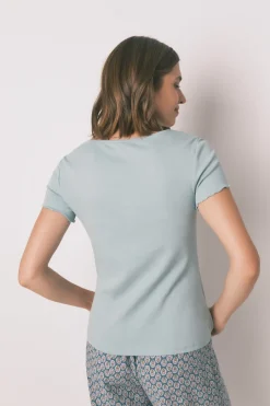 Women'secret Camiseta manga corta algodón verde Discount