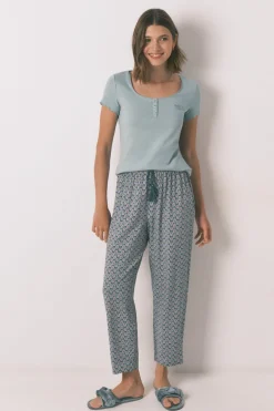 Women'secret Camiseta manga corta algodón verde Discount