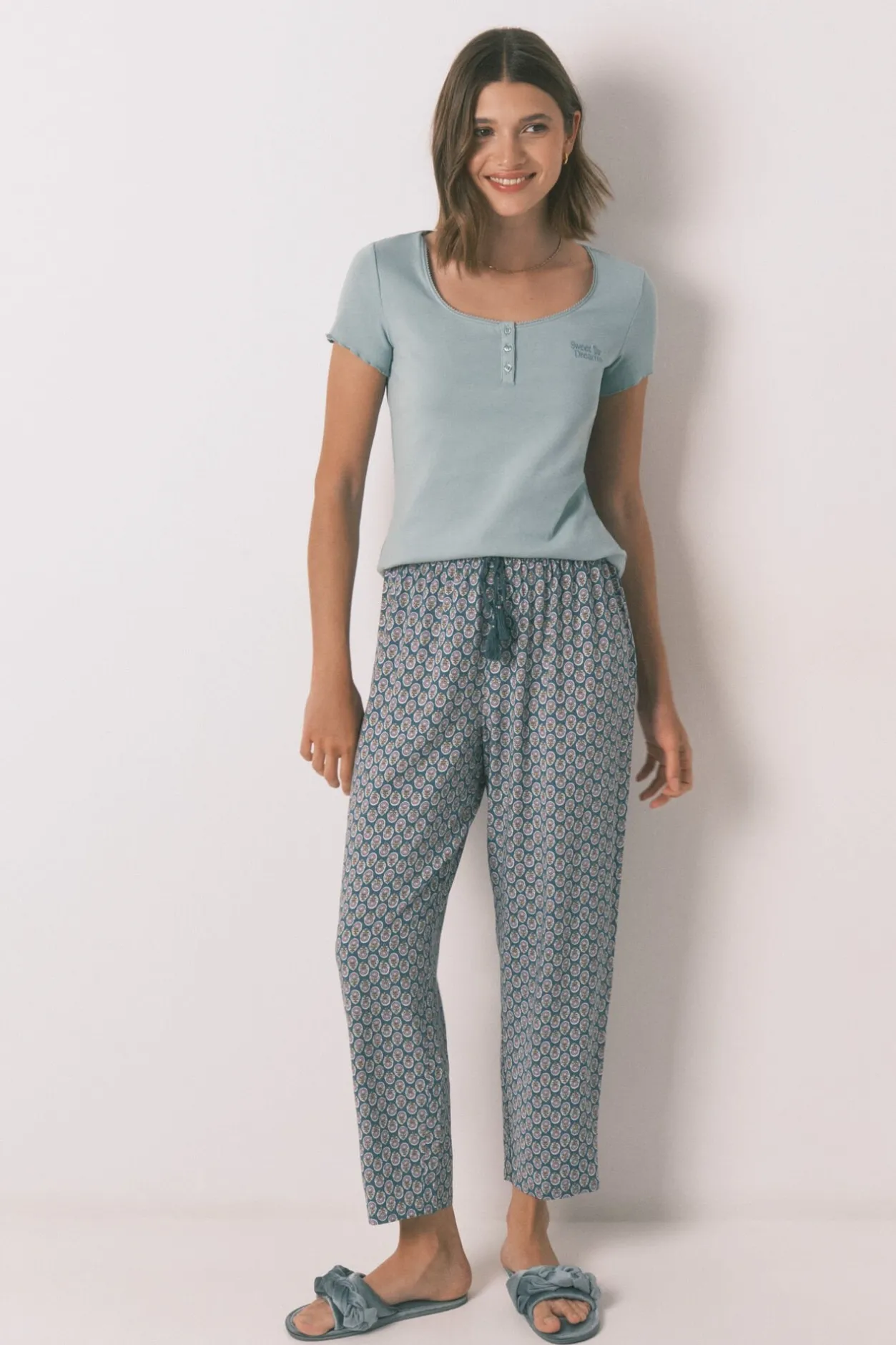 Women'secret Camiseta manga corta algodón verde Discount