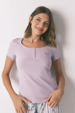 Women'secret Camiseta manga corta algodón lila morado/lila New
