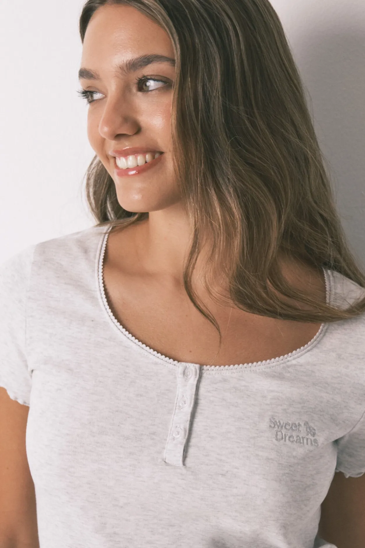 Women'secret Camiseta manga corta algodón gris