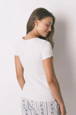 Women'secret Camiseta manga corta algodón gris