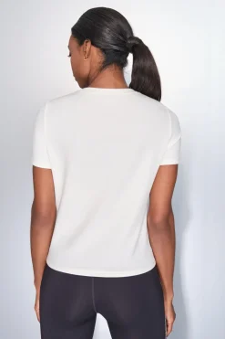 Dash and Stars Camiseta manga corta blanco drapeado beige Hot