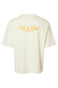 Selected Camiseta manga corta con print 100% algodón orgánico Blanco Sale