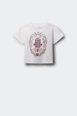 Springfield Kids Camiseta manga corta Stay wild niña marfil Discount