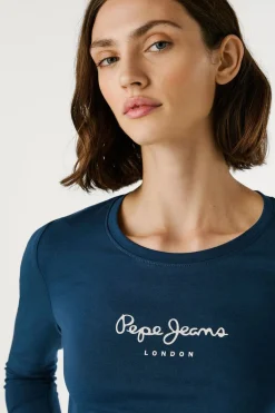 Pepe Jeans Camiseta manga larga azul Online