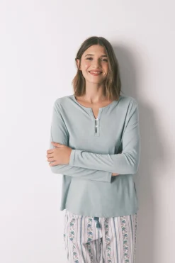 Women'secret Camiseta manga larga 100% algodón verde Best