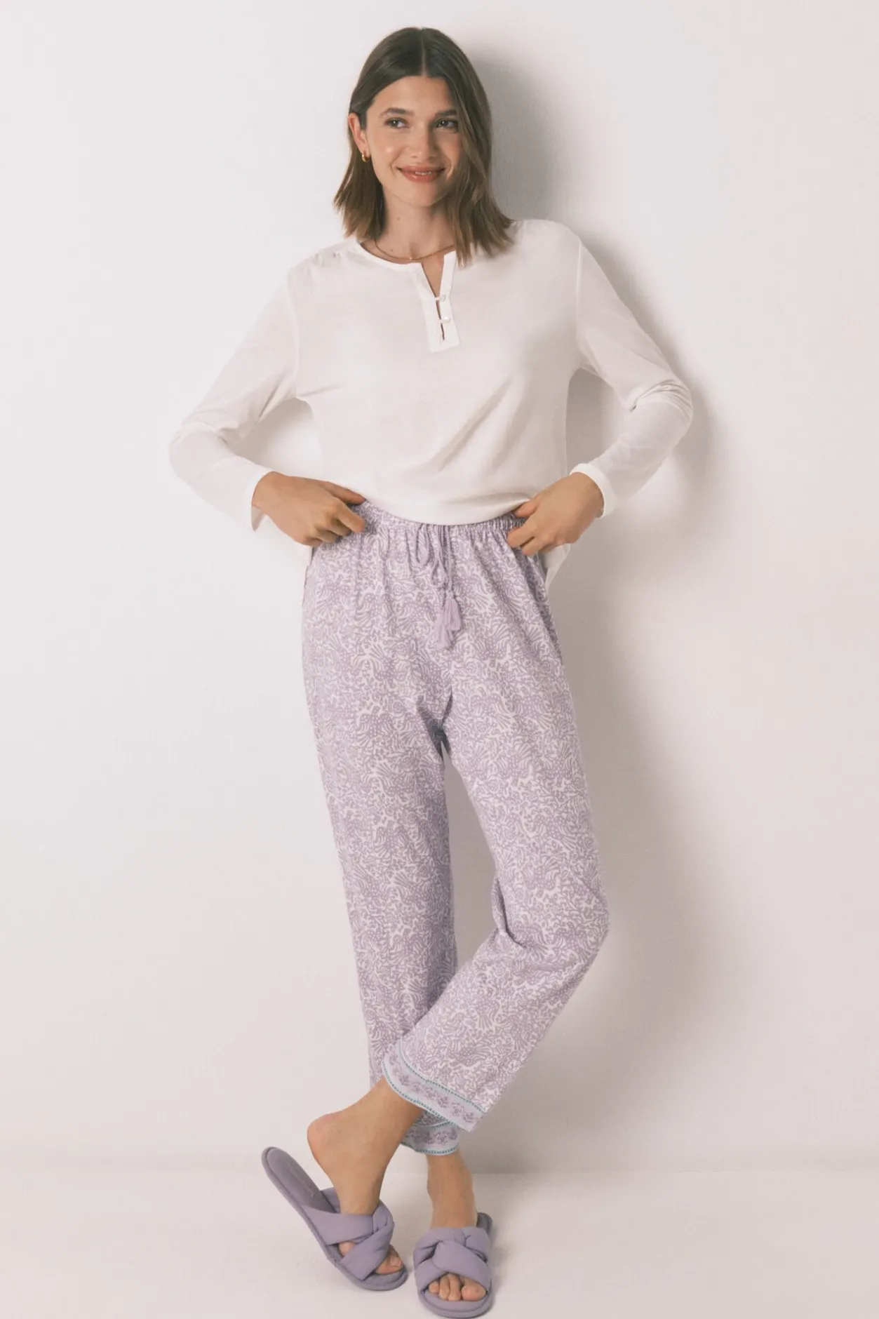 Women'secret Camiseta manga larga 100% algodón blanco New